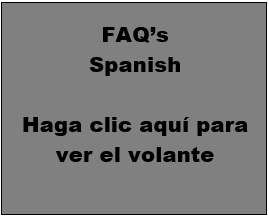 Grey box with the words in Spanish, FAQ